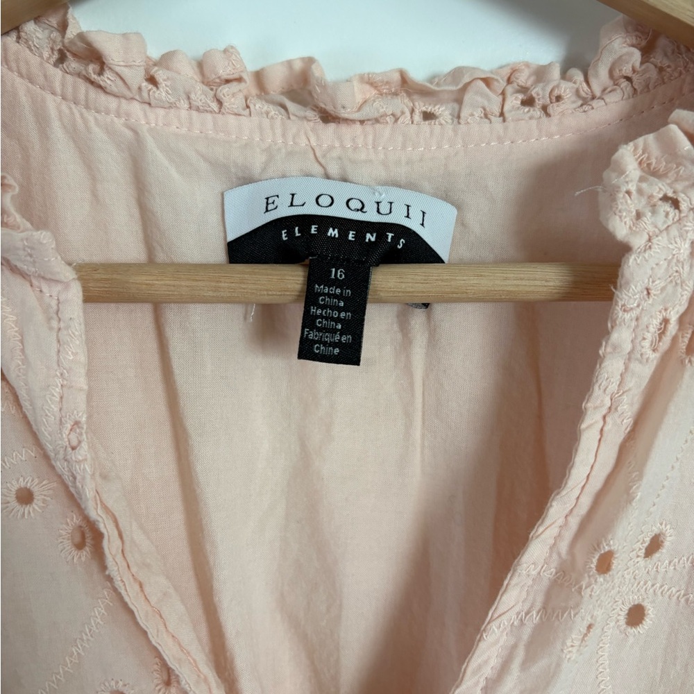 Blush Pink Eyelet Midi Dress | Kentucky Derby Style | Feminine Spring Occasion - Picture 5 of 7
